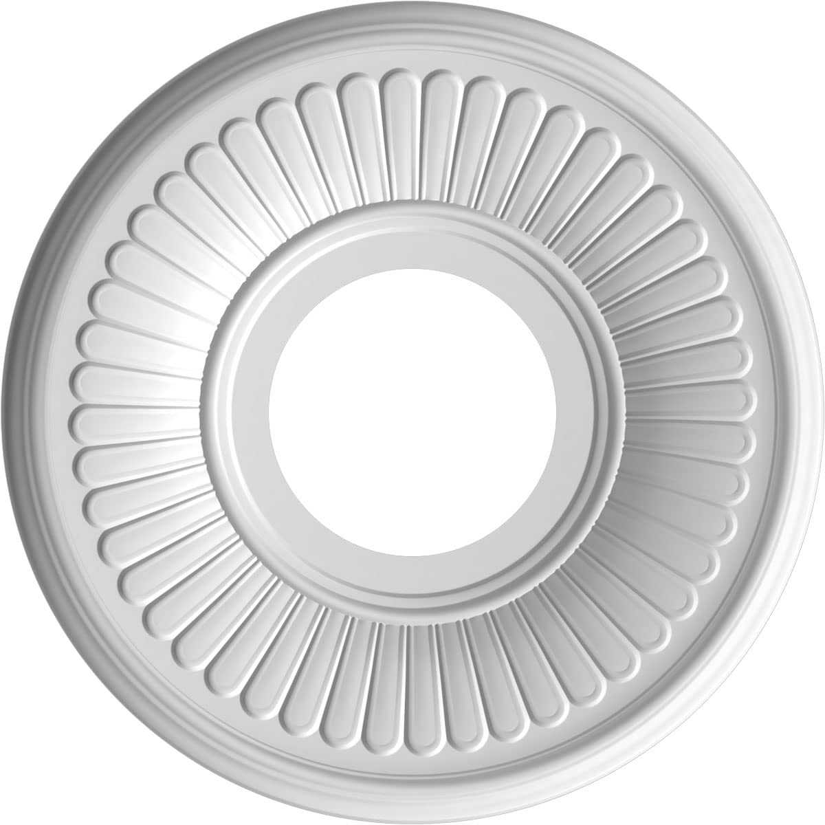 Ekena Millwork 10Od X 3 1/2Id X 3/4P Berkshire Thermoformed Pvc Ceiling Medallion (Fits Canopies Up To 4 1/2), Textured Metallic