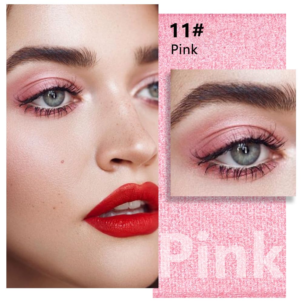 HHLTOH Pressed Single Eyeshadow Palette - Mini Shadow in Pink | Shimmer & Glitter Makeup for Women | Highly Pigmented, Blendable