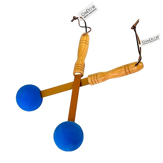 CanDo Percussion Massagers 2 Pack Manual Ball Massage, Flexible Stick Massage Tools for Sore Muscles, Back, Shoulders, Nec...