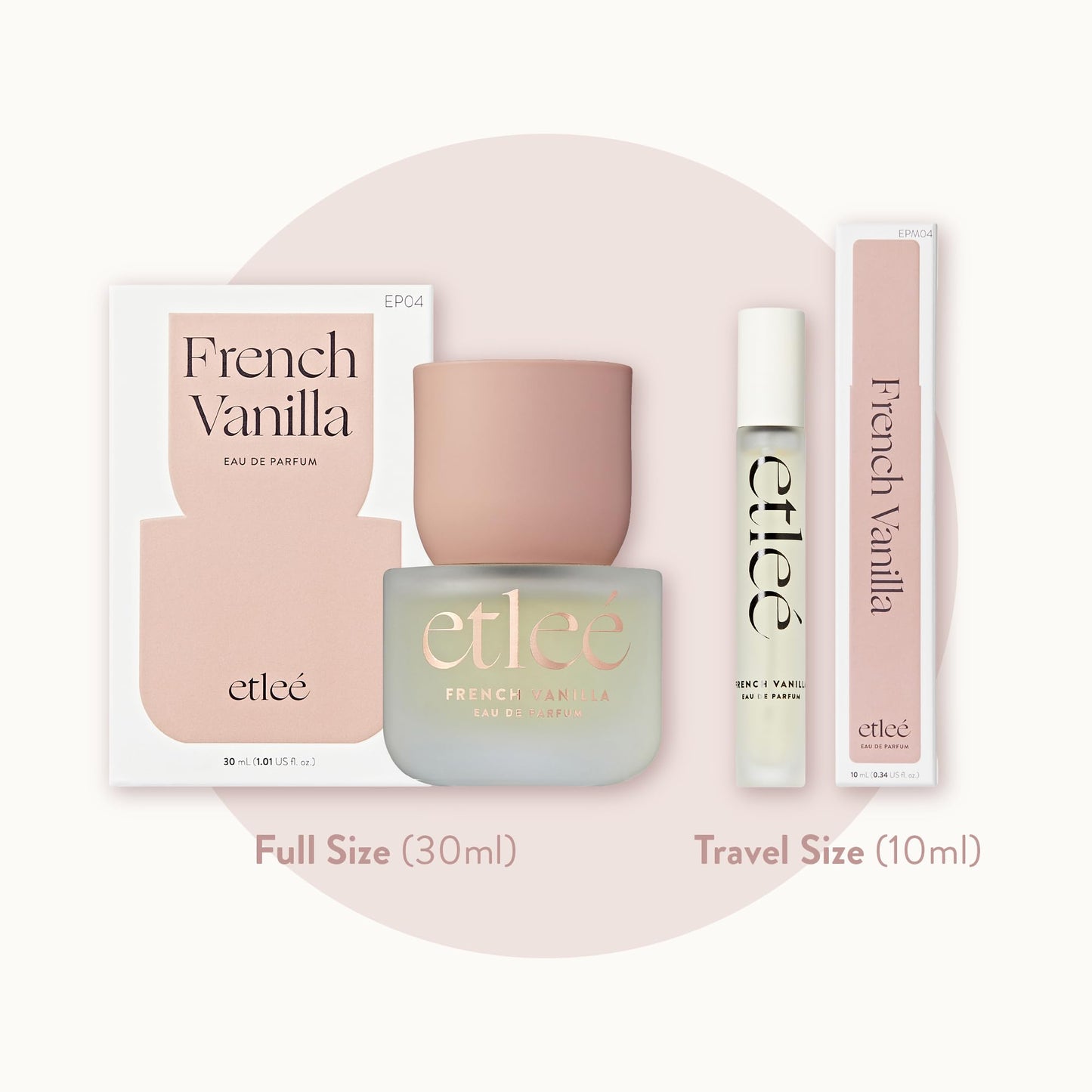 ETLEÉ French Vanilla Eau de Parfum 1.01oz, Long Lasting Perfume Inspired by Kay Vanilla 28, Oriental Notes With Pear, Musk, Amber, Rose, Lily, Patchouli & Sandalwood, Luxury Fragrance for Women & Men