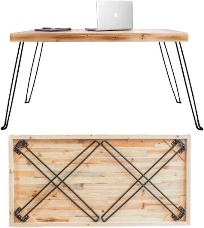 Sleekform Wood Folding Table - Portable Folding Desk - No Assembly Easy Fold Desks for Small Spaces - Space Saving Collaps...