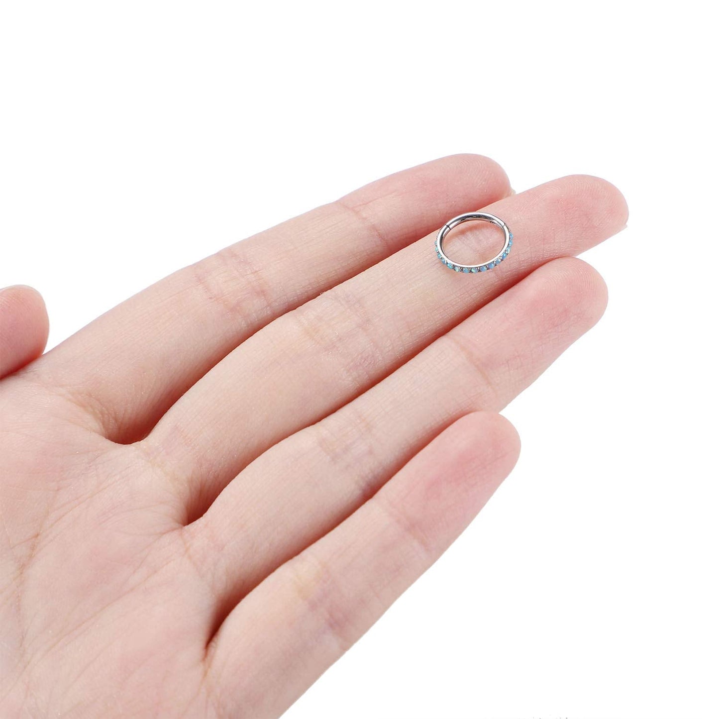 16G Cartilage Earring Opal Daith Earrings Nose Rings Septum Jewelry 316L Surgical Steel Helix Tragus Piercing Jewelry, Metal, ot