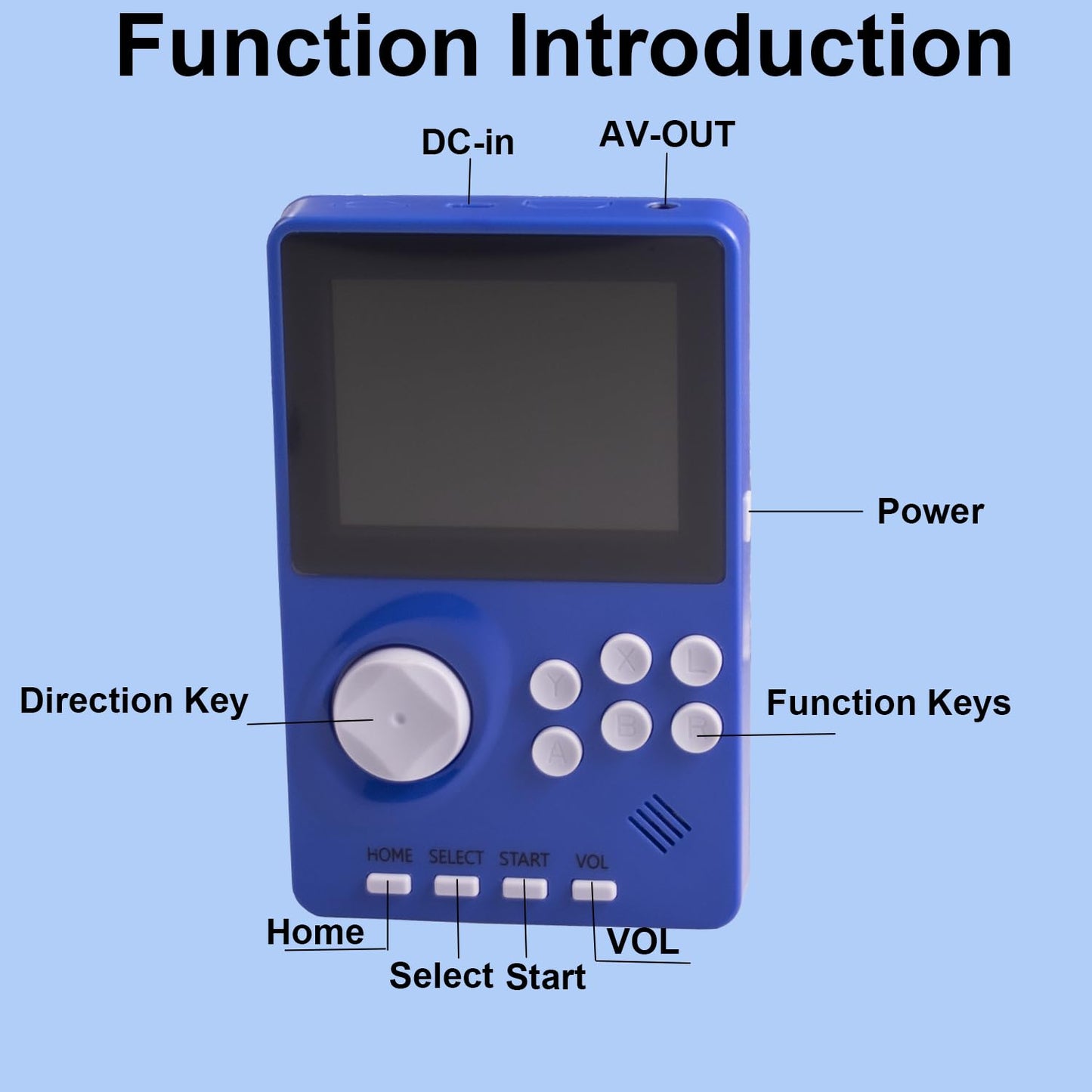16 Bit Handheld Video Game Console for Kids Adults，2.8-inch Super Wide Lcb Preloaded 100 HD Handheld Game Console Seniors Electronic Game Player Birthday Present Xmas (Dark Blue)