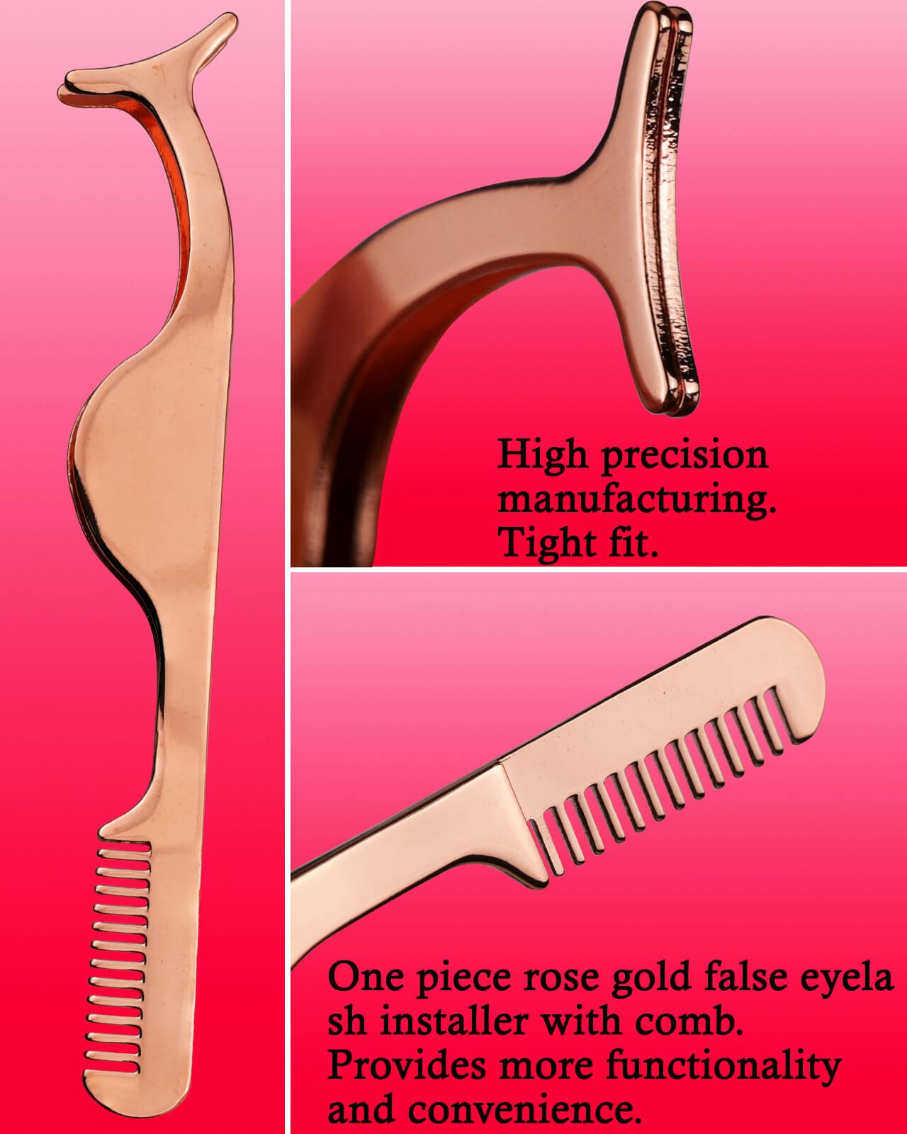 Eyelash Curlers with Comb and Eyelash Applicator Tweezers with Comb IMMER LIEBEN Press for 10 Seconds to Naturally Curl Your Las