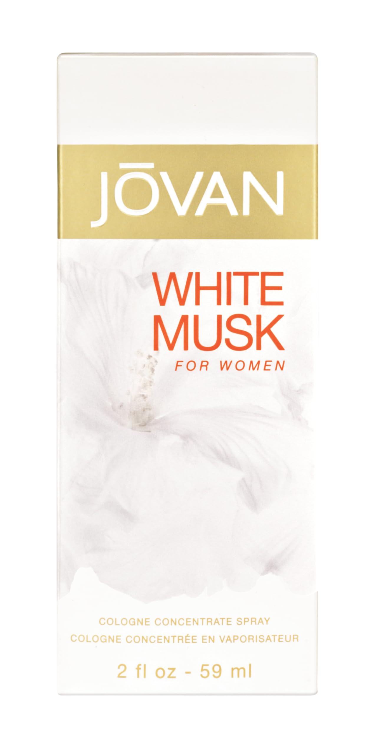 Jovan White Musk for Women Eau de Cologne Spray 2 fl oz (Pack of 1), Notes of Jasmine, Musk, and Amber, Women's Fragrance, Long Lasting, Everyday Fragrance, Travel Size