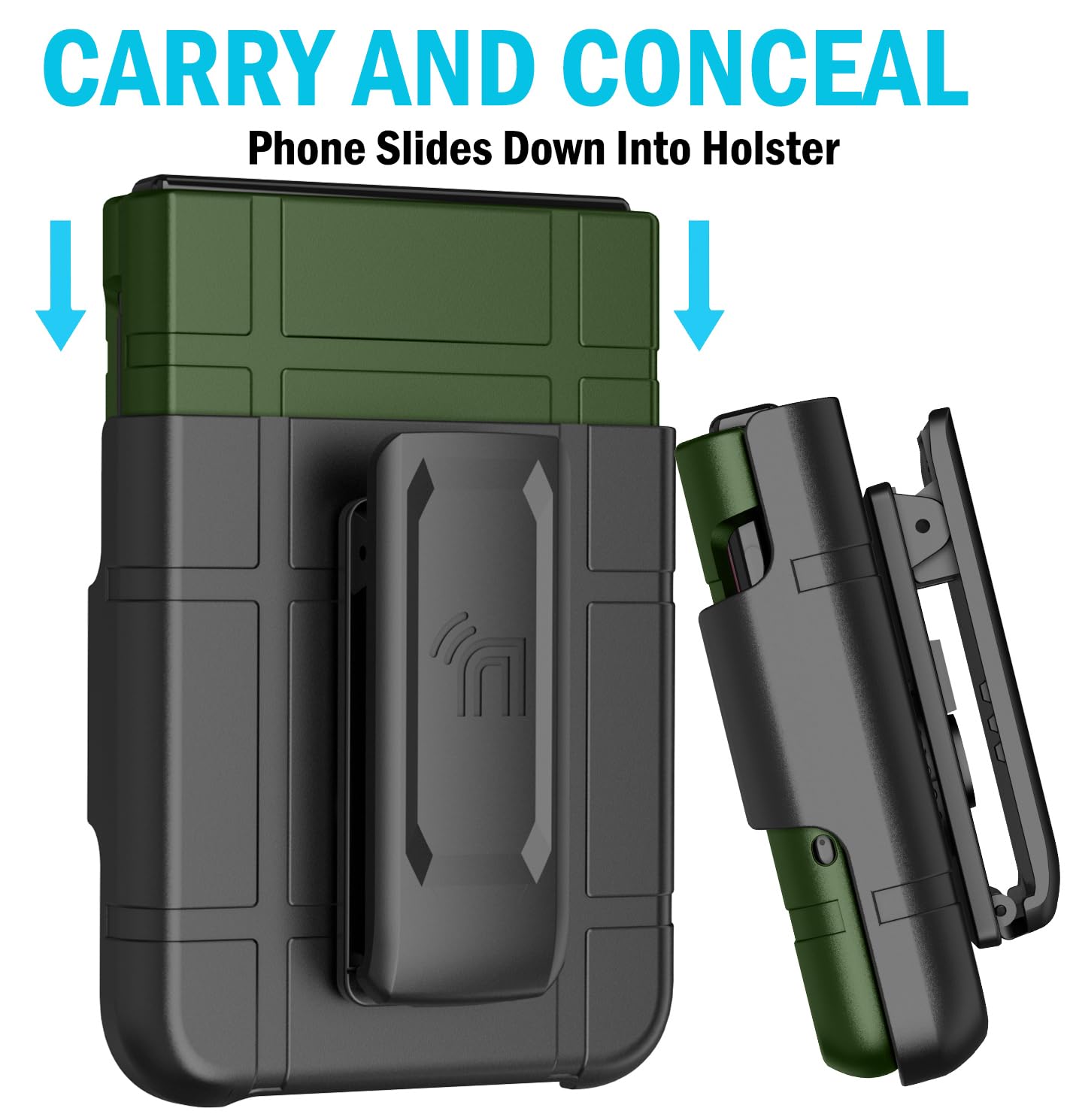 Case With Clip For Motorola Razr+ 2024/2025, Nakedcellphone Textured Slim Hard Cover And [Rotating/Ratchet] Belt Hip Holster Hol