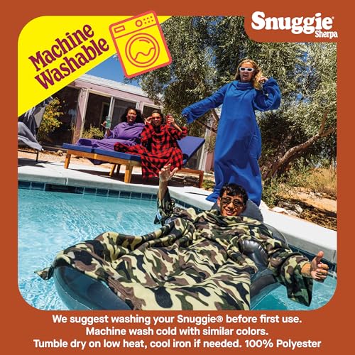 Snuggie The Original Wearable Blanket With Sleeves & Pockets | Cozy Oversized Throw for Men & Women | One Size, 71 x 54