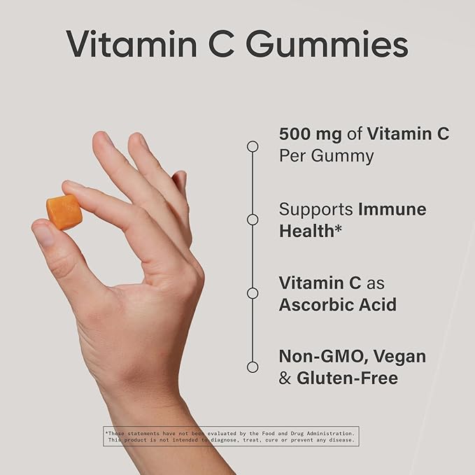 Sports Research Vitamin C Gummies for Kids & Adults | Gelatin Free, Vegan Certified & Non-GMO Verified | Immune & Antioxidant Support