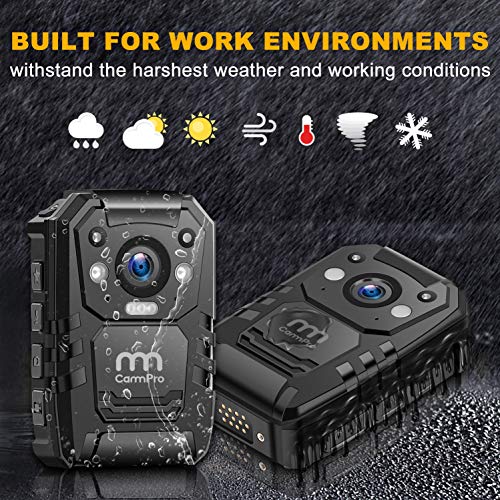 CammPro I826 1296P HD Police Body Camera,128G Memory,Waterproof Body Worn Camera,Premium Portable Body Camera with Audio R...