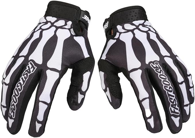 EXCEREY Skeleton Cool Motorcycle Bicycle Full Finger Off-Road Racing Gloves Outdoor Sports for Men Women & Mountaineering
