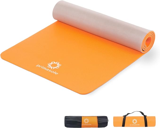 PRIMASOLE Yoga Mat Eco-Friendly Material 1/2 inch Non-Slip Yoga Pilates Fitness at Home & Gym 4 Colors with Carrying Case...