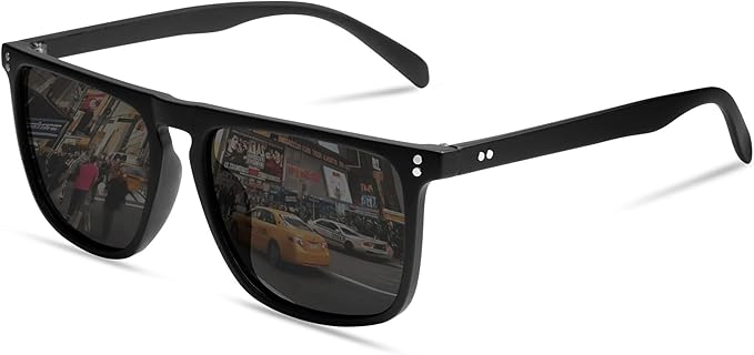 VANLINKER Polarized Square Sunglasses for Men Women Dark Shades with UV Protection for Driving VL9748