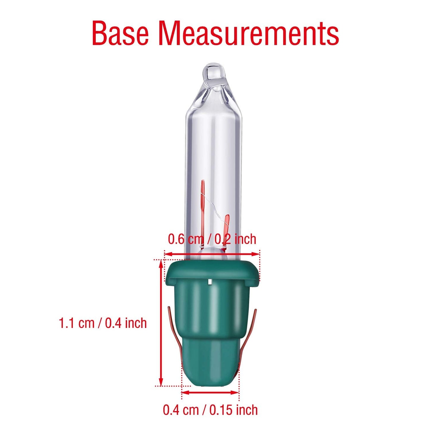 Mudder Christmas Mini Light Bulbs, 2.5V Incandescent, Clear Glass, Green Base, 0.17A, 0.425W - 400 Count