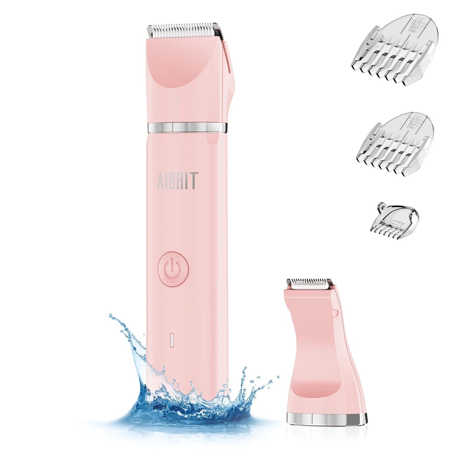 AIBRIT PRO Electric Bikini Trimmer for Women - 2 in 1 Electric Lady Pubic Hair Groomer Painless Hair Removal Razor Body Shaver,