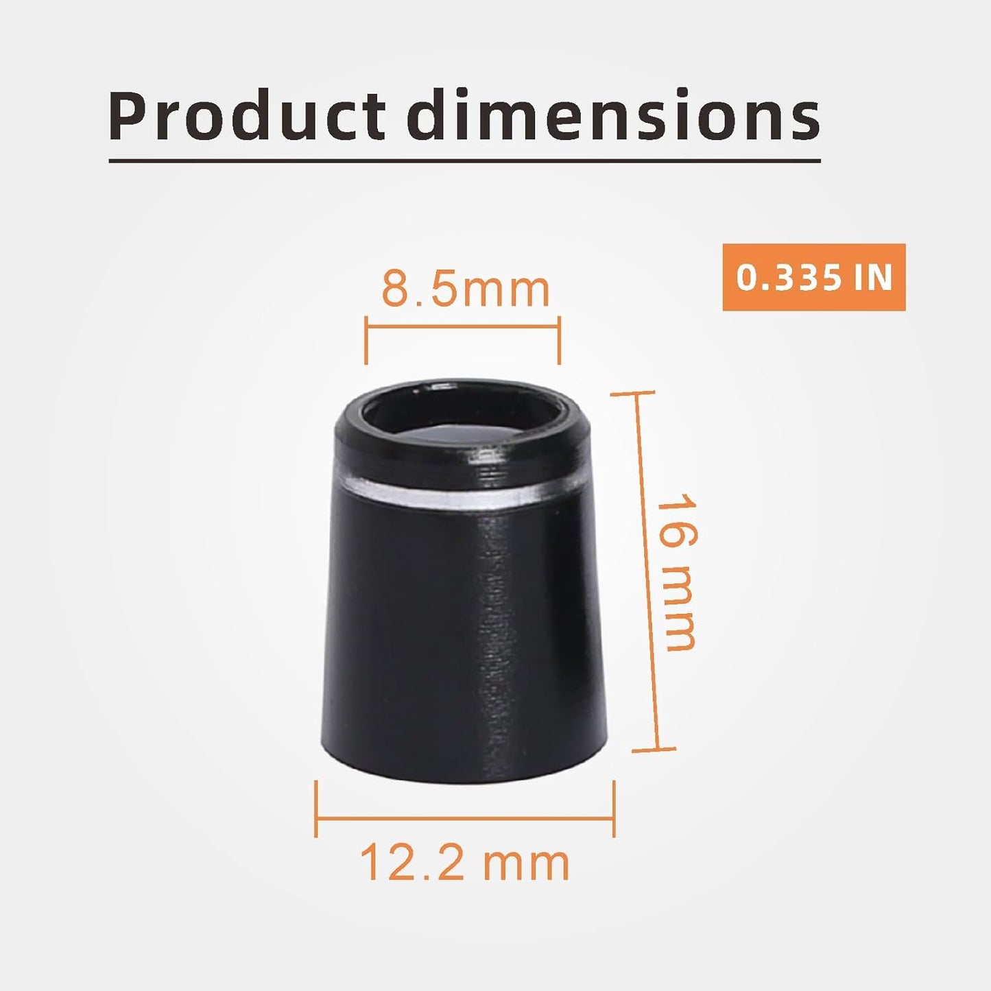 Mariyandh 12 Pcs ' Black Golf Club Ferrules for Irons Shaft Universal with Single Silver Ring