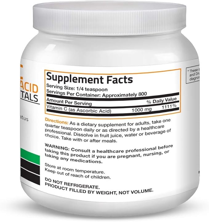 Bronson Probiotic 50 Billion CFU + Prebiotic with Apple Polyphenols & Pineapple Fruit Extract Vitamin C Powder Pure Ascorbic Acid Soluble Fine Non GMO Crystals