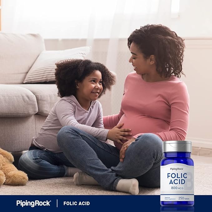 Piping Rock Folic Acid 800 mcg | 250 Tablet Capsules | Vegetarian Supplement | Non-GMO, Gluten Free