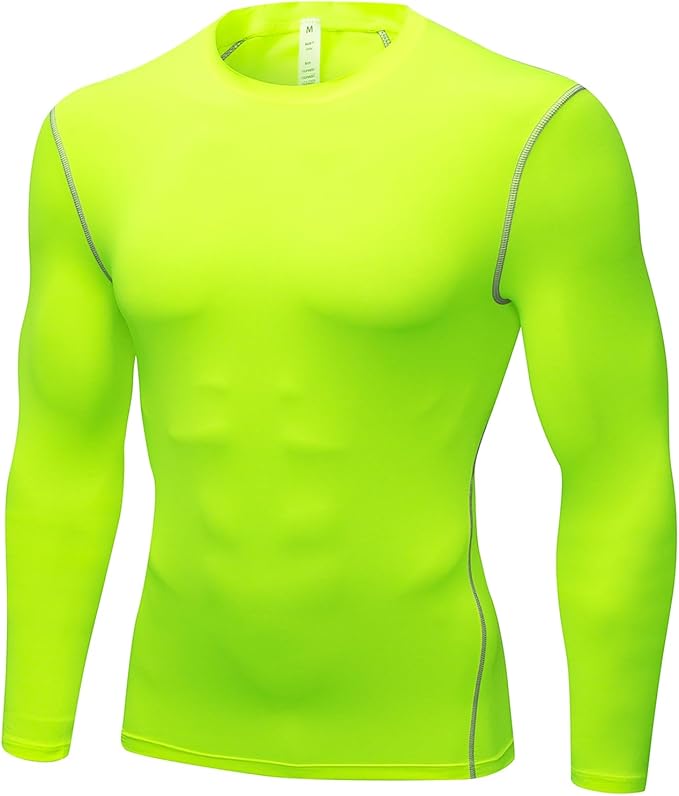 SPVISE Men's Athletic Compression Shirts Long Sleeve Workout T-Shirt Rash Guard Base Layer Top Basketball Undershirt Cool Dry