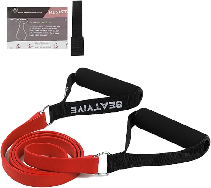 Exercise Bands with Handles, Resistance Bands with Handles, Ideal for Physical Therapy, Strength Training, Muscle Toning -...