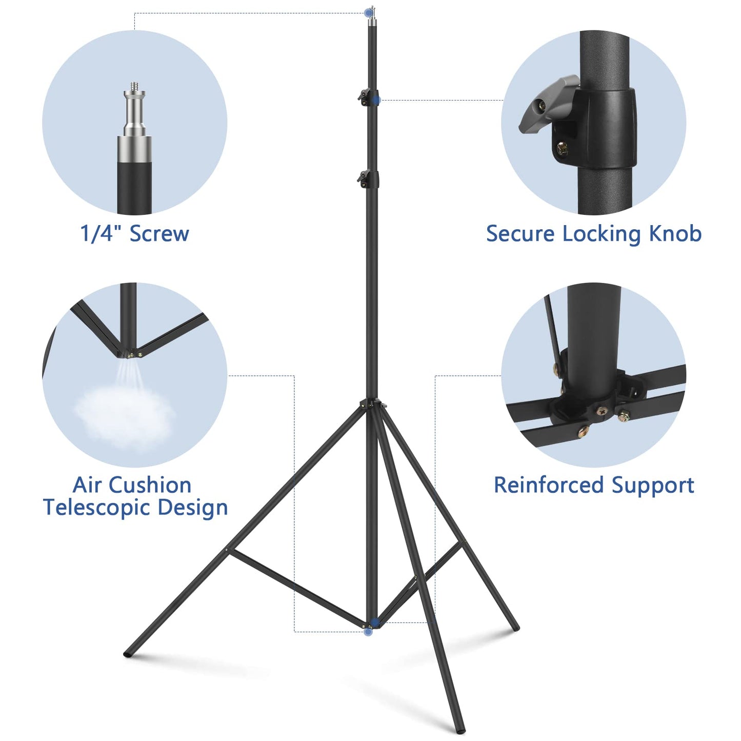 13ft Heavy Duty Light Stand Photography, Sdfghj Air Cushioned 13'/160inch/400cm Sky High Tripod Lighting Stand with Case for Gimbal Stabilizer Video Camera Sports Shooting Studio LED Ring Light Flash