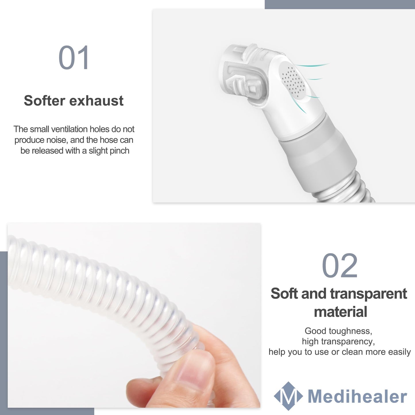 2 Packs Replacement Tube for Airfit N20,FSA HSA Eligible, Replacement Short Tube Compatible with N20, Great Value CPAP Supplies by Medihealer.