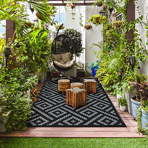 GENIMO Outdoor Rug for Patio Clearance,5'x8' Waterproof Mat,Reversible Plastic Camping Rugs,Rv,Porch,Deck,Camper,Balcony,B...