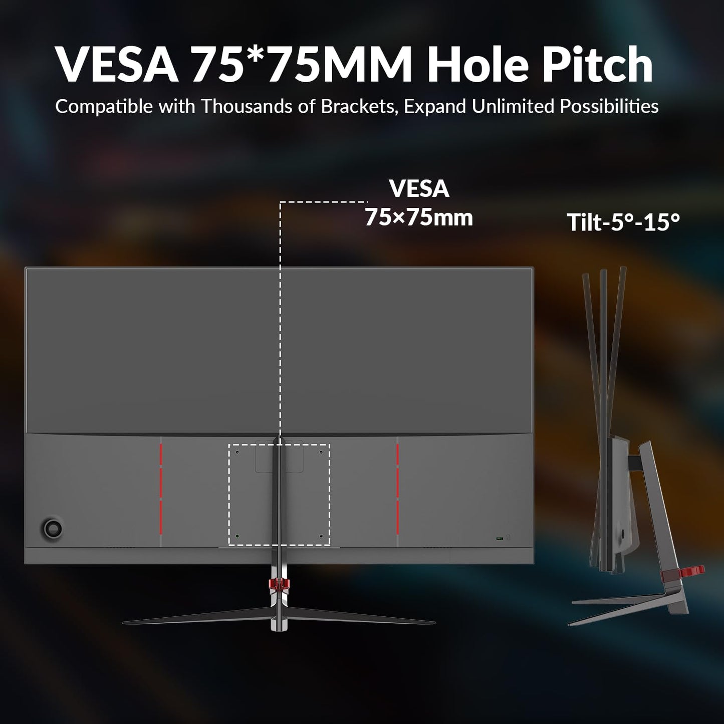 Great voell 27 inch Gaming Monitor IPS 100Hz Computer Monitor Full HD 1920 x 1080P with HDMI VGA Interface Eye Care Frameless 100 x 100mm VESA with 3-Side Virtually Borderless Design