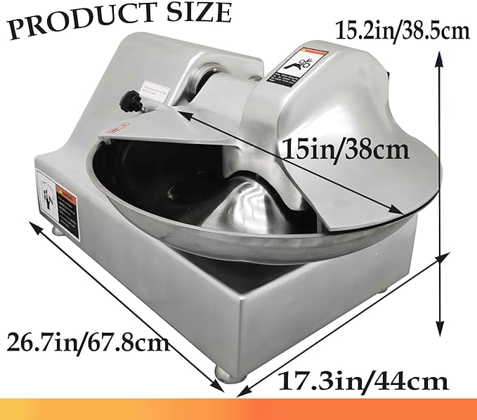 110V 5.5L Meat Vegetable Food Chopper Processor, Prep Food Processor, 550W Food Chopper with Partially Open Pot, Commercial Stainless Steel Blade Electric Shredder