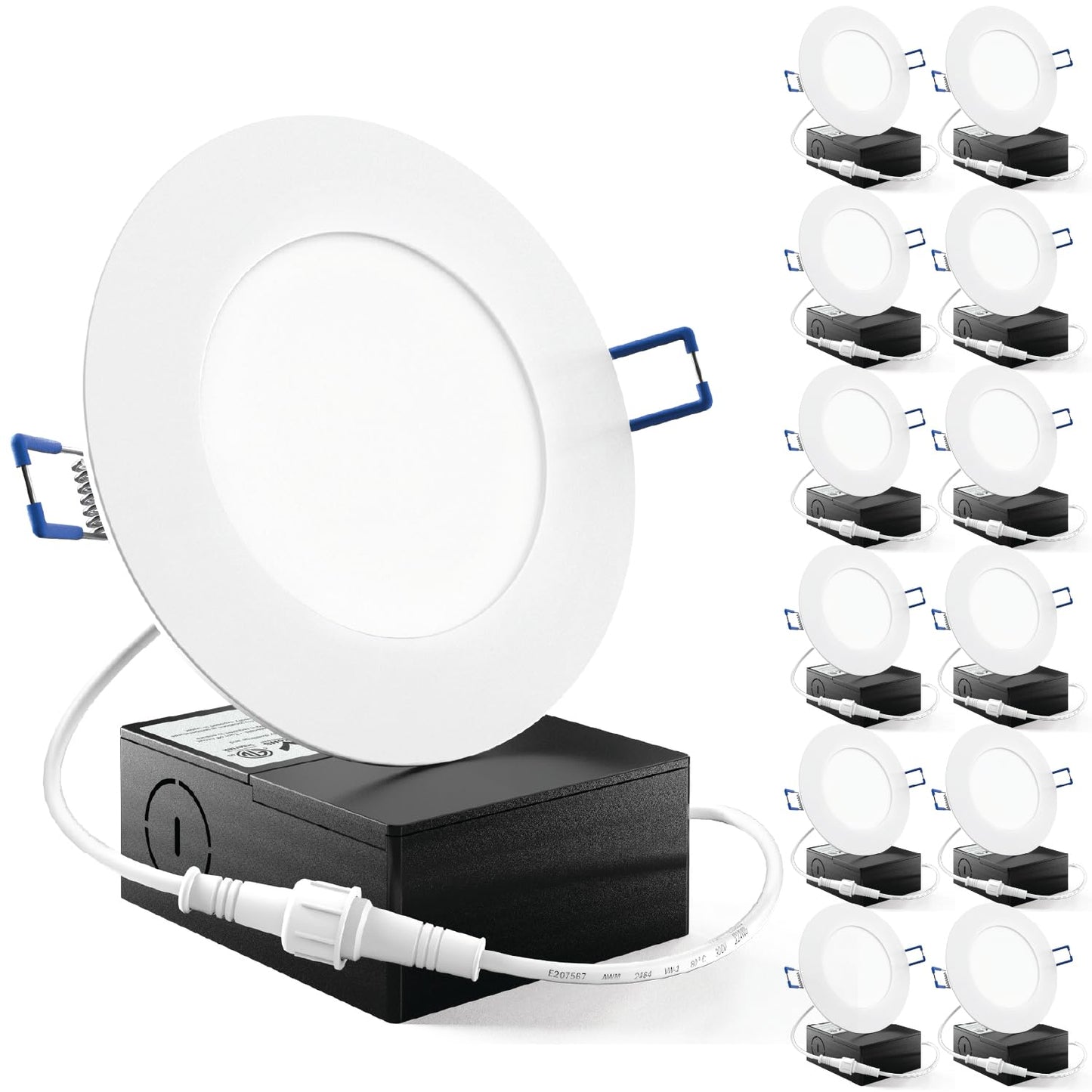 Sunco Lighting 12 Pack 4 Inch LED Recessed Ceiling Lights, Dimmable, 2700K Soft White, Energy Star, Model DL_SL4-10W-27K-