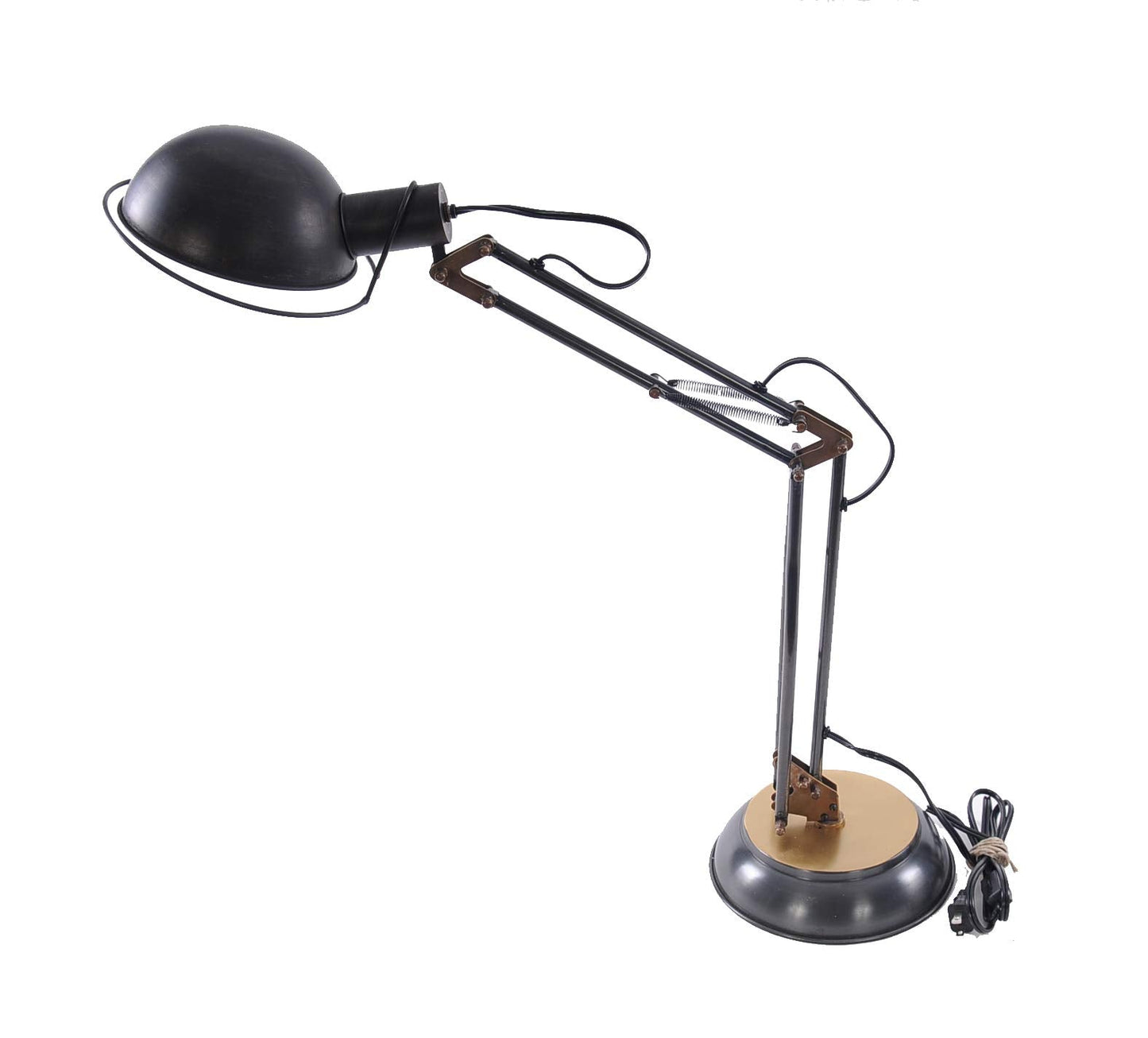HomeRoots Brass Table Lamp - 8in x 14in x 33in, Metal, Round Base, Model HRF-364202