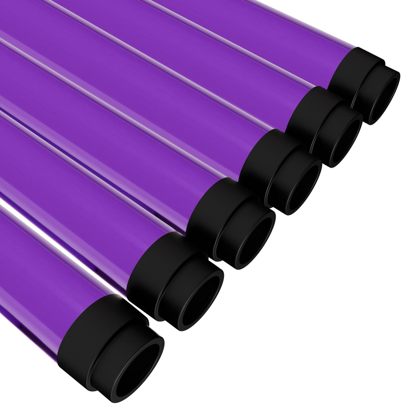 Kastlite T8 Led/Fluorescent Light Tube Guard With End Caps - 46-3/8 Lamp Diffuser Covers & Safety Sleeves  Purple Protective Plastic Bulb Replacement Covering & Overhead Lighting Accessory  Pack/48