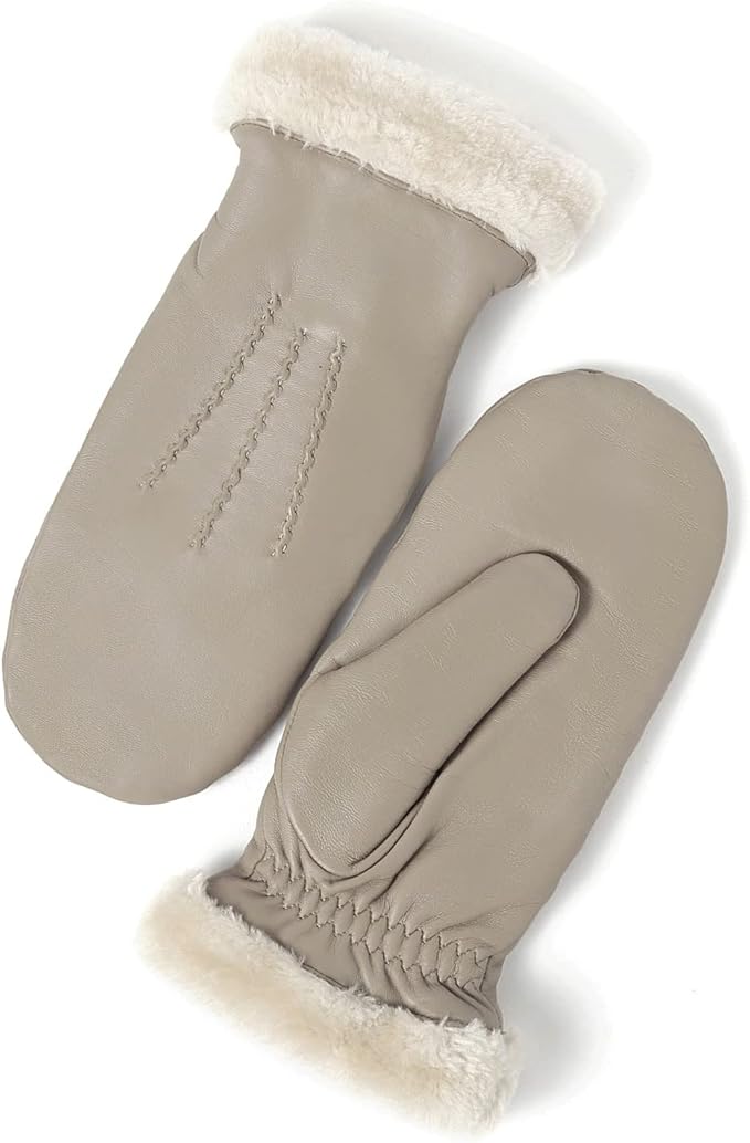 YISEVEN Women's Winter Genuine Leather Gloves Mittens