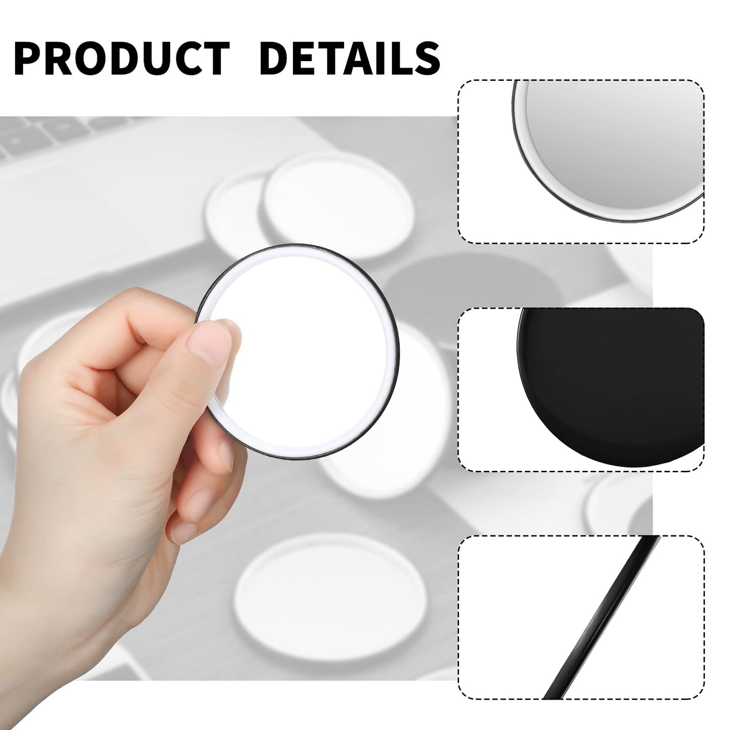 Blulu Compact Mirror Bulk Mini Portable Round Small Makeup Pocket Mirror for Purse Women Travel Daily Use, 2.76 Inch(Black,36 Pi
