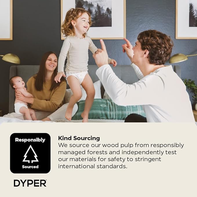 DYPER Toddler Potty Training Pants Girls & Boys Size 4T-5T, Honest Ingredients, Day & Overnight, Made with Plant-Based* Materials, Hypoallergenic for Sensitive Skin, Unscented
