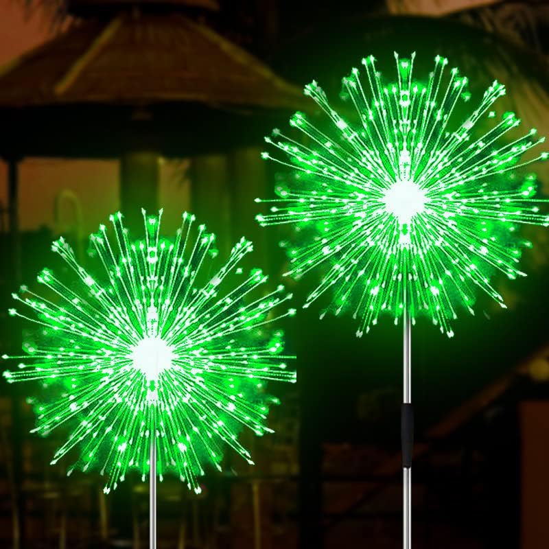 JJGoo Solar Garden Lights, 120 LEDs, 2 Lighting Modes, Waterproof, 2 Pack, Green