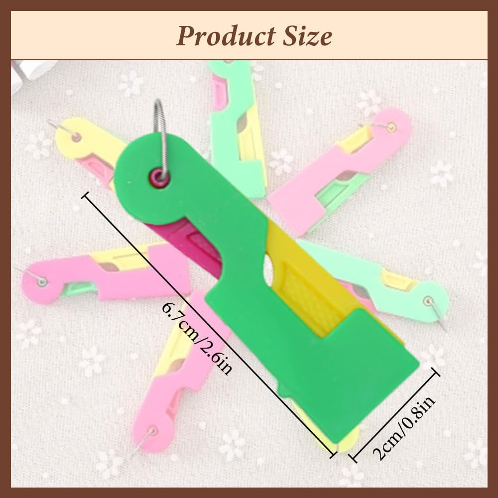 Automatic Needle Threader,2024 New Plastic Needle Threaders,Used to Quickly Thread The Thread Into The Needle Hole, Suitable for The Elderly and Those Who Like to Do Needlework(Random Color) (6 PCS)