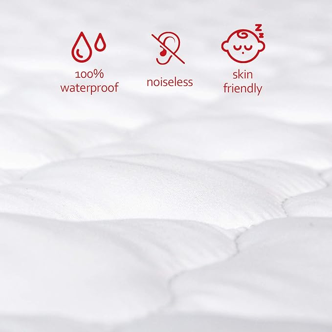 Waterproof Pack and Play Mattress Pad Sheets Fitted, Cotton Fabric Pack and Play Protector, Fits Graco Play Yard, Baby Mini Crib Sheet Cover
