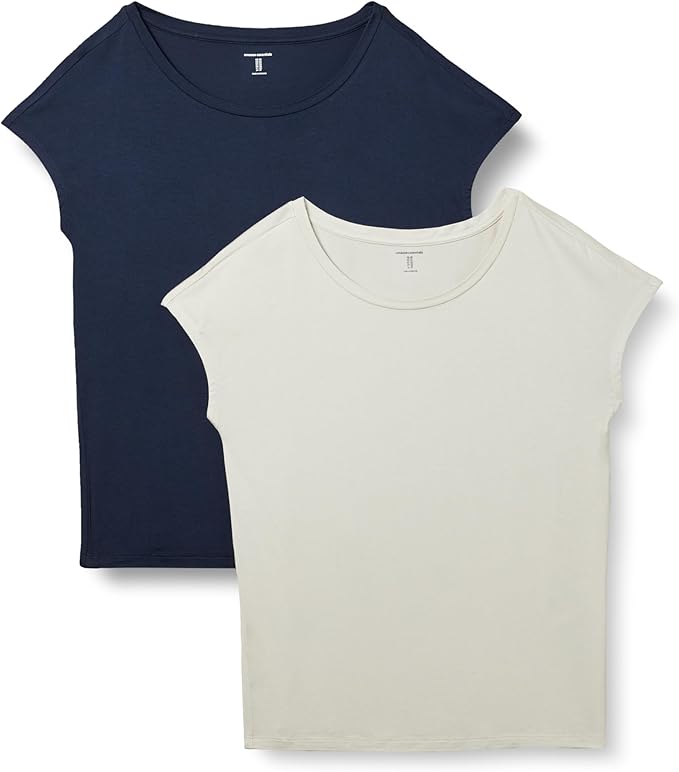Amazon Essentials Womens Jersey Regular-Fit Short-Sleeve Boat-Neck T-Shirt