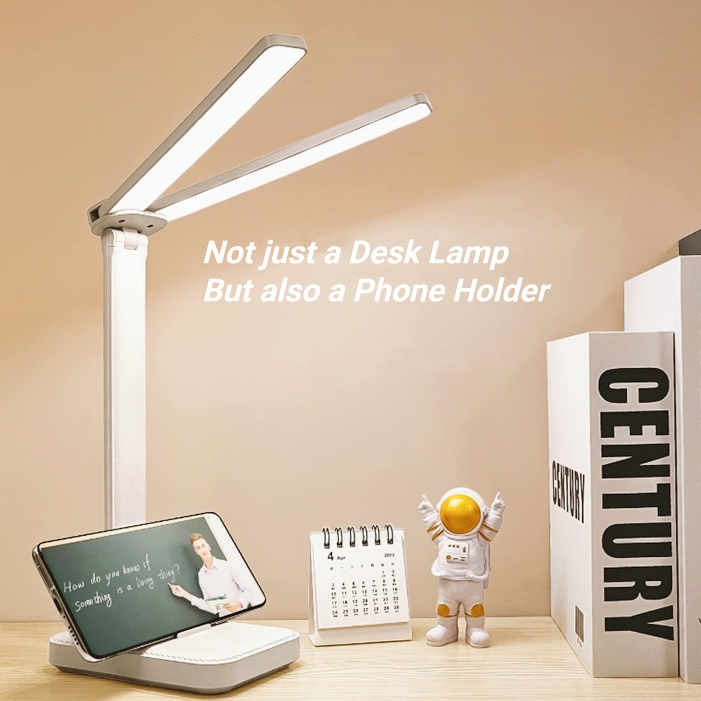 Luxlumin Blue Desk Lamp - Portable, Rechargeable, 3 Lighting Modes, Ideal For Home Office, Kids, Reading, Studying