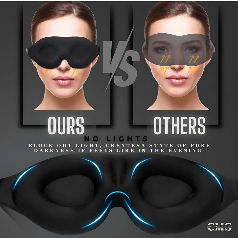 Unisex Sleep Mask - Plus A Pair of Sleep Plugs, Light and Sound Blocking, Soft and Comfortable, The Best Sleep Mask.