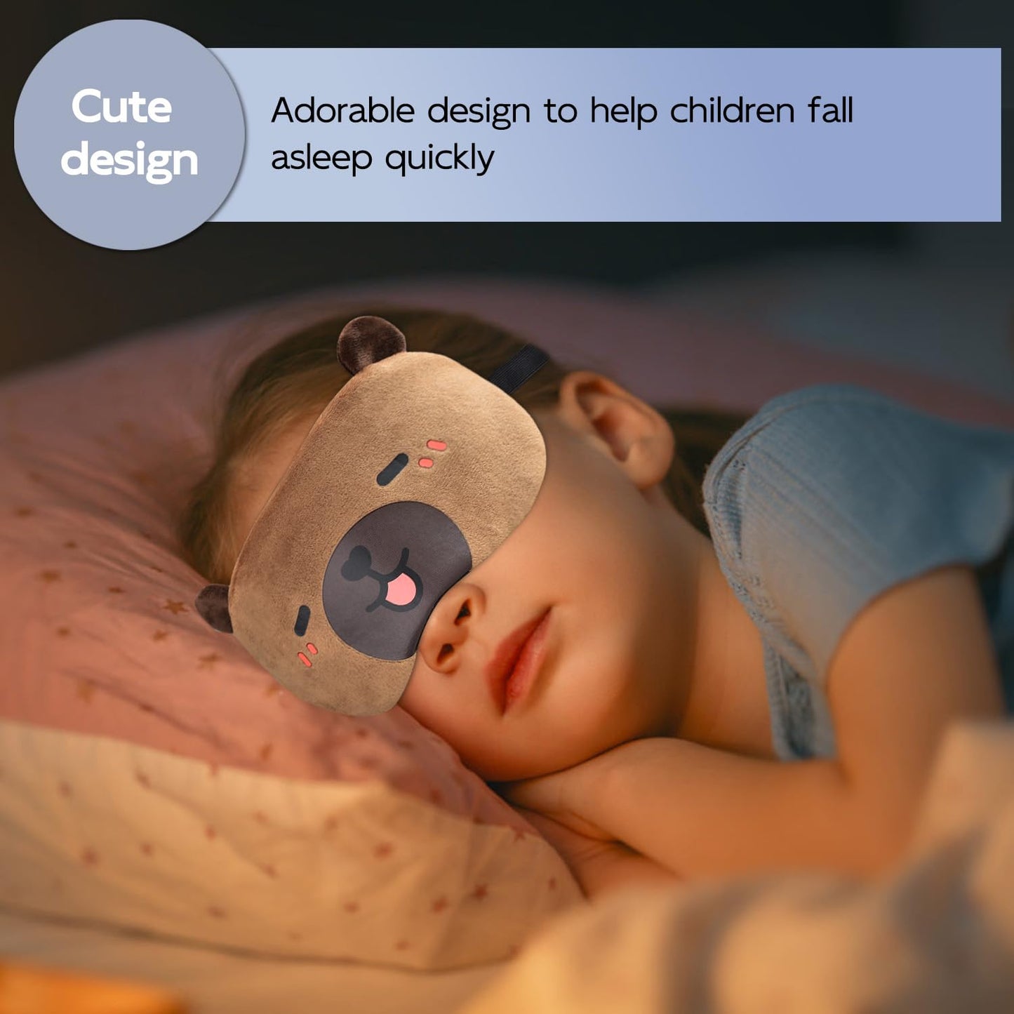 Mezeic Cute Sleep Masks Cartoon Capybara Eye Mask Plush Sleeping Mask & Travel Blindfold Funny Novelty Eye Shade for Women Men (Capybara)