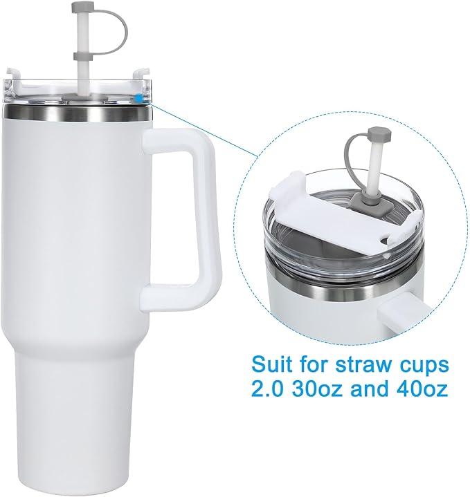 PATIKIL Silicone Spill Stopper for Straw Cup 1.0 2.0 40oz/ 30oz, Set of 9 Tumbler Accessories Including 3 Straw Cover Cap, 3 Square Spill Stopper and 3 Round Leak Stopper, Black/Grey