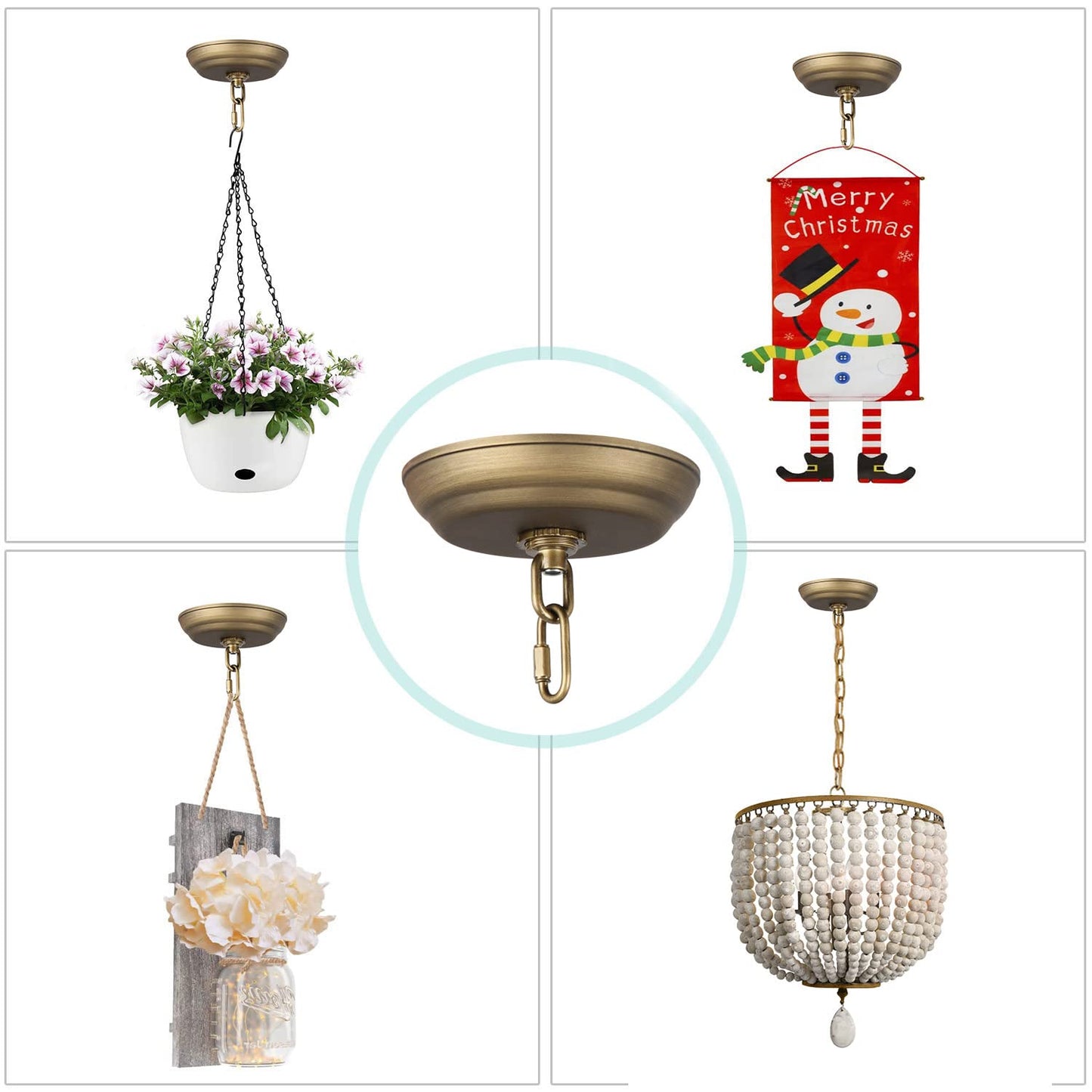 Giluta 5 Light Canopy Kit - Metal Ceiling Plate For Chandeliers, 40 Lbs Max Weight, Bronze Finish, Model 610625474768