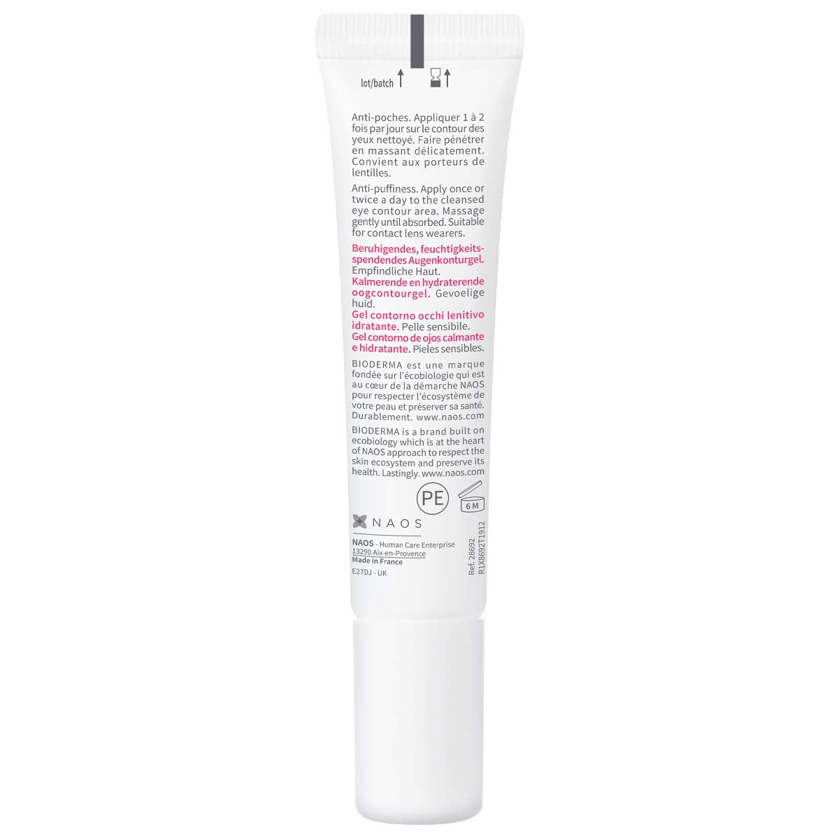 Bioderma - Eye Gel - Sensibio - Moisturizing and Visibly Reduces Fine Lines - Skin Soothing - Eye Gel for Sensitive Skin