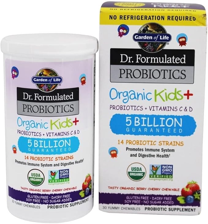 Garden of Life Kids Probiotics Gummies, Chewables - 3 Billion CFU, 5 Billion CFU, Sugar Free, Organic, Immune & Digestive Health
