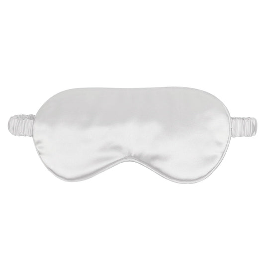 1 Pcs Silk Sleep Mask, Soft Eye Mask with Elastic Strap, Lightweight Blindfold for Men, Women, Travel, and Naps (White)