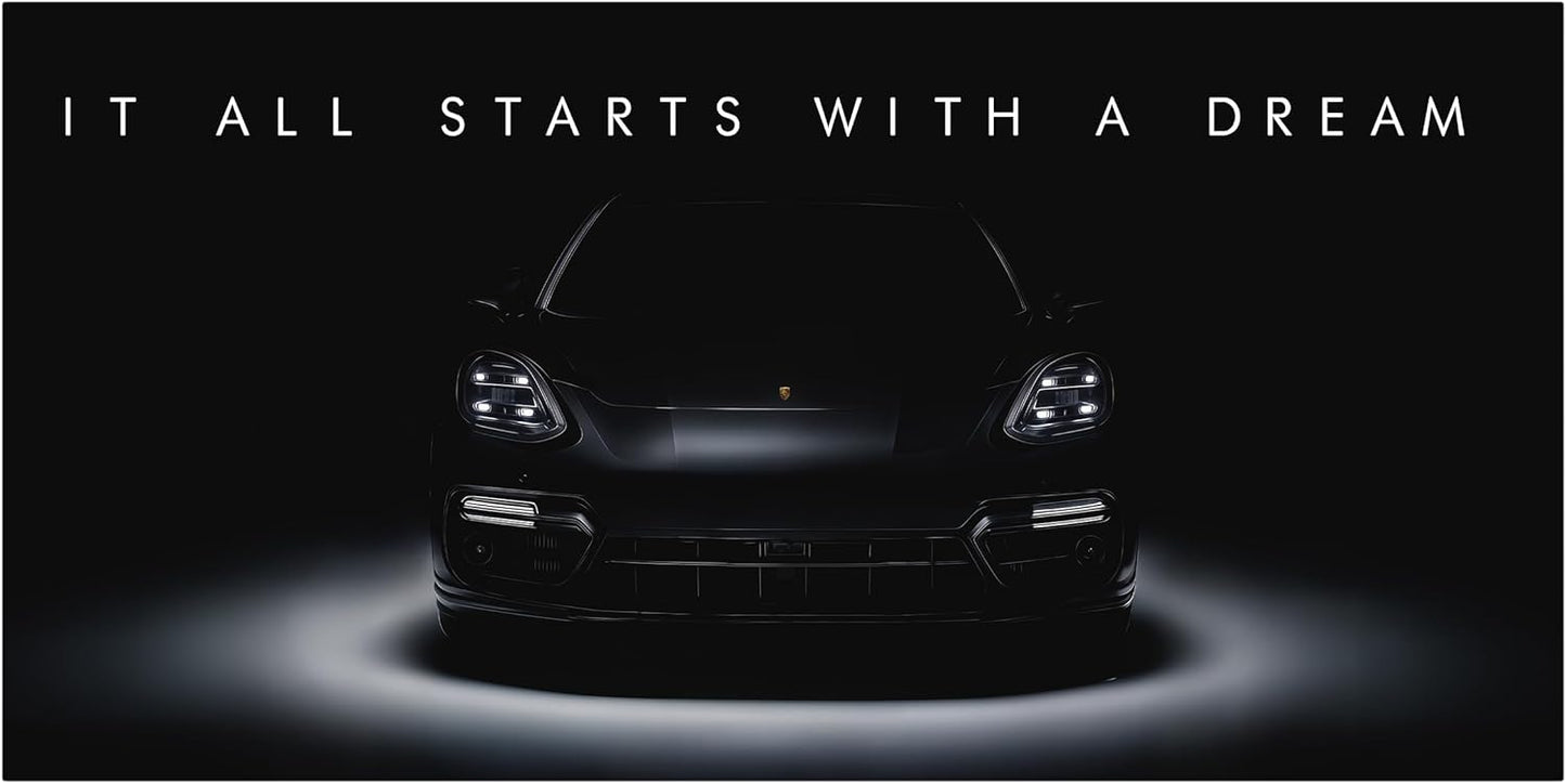 Motivational Wall Art for Office, Super Car Art Canvas, Inspirational Automotive Decor for Panamera Turbo S E-Hybrid Sportscar Lovers, Motivational Wall Decor for Home, Car Poster (8L" x 8W")