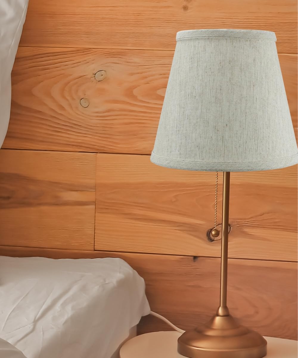 Homeconcept Textured Oatmeal Hard Back Lampshade - Clip-On Fitter For Small Table & Desk Lamps - Off-White, Model 050807Ehto