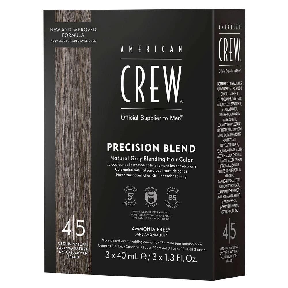 American Crew Men's Temporary Hair Color, Temporary Hair Dye, Natural Gray Coverage, Mednatural, 1.35 Fl Oz