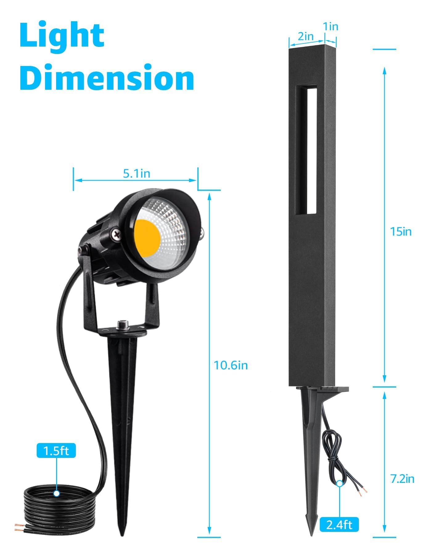 Sunvie 12-Pack Low Voltage Pathway Lights Wired With Spotlights Led Outdoor Landscape Lighting Kit For Path  Garden  Yard  Patio  Cast-Aluminum  Ip65 Waterproof  12-24V Ac/Dc  3000K Warm White  Black